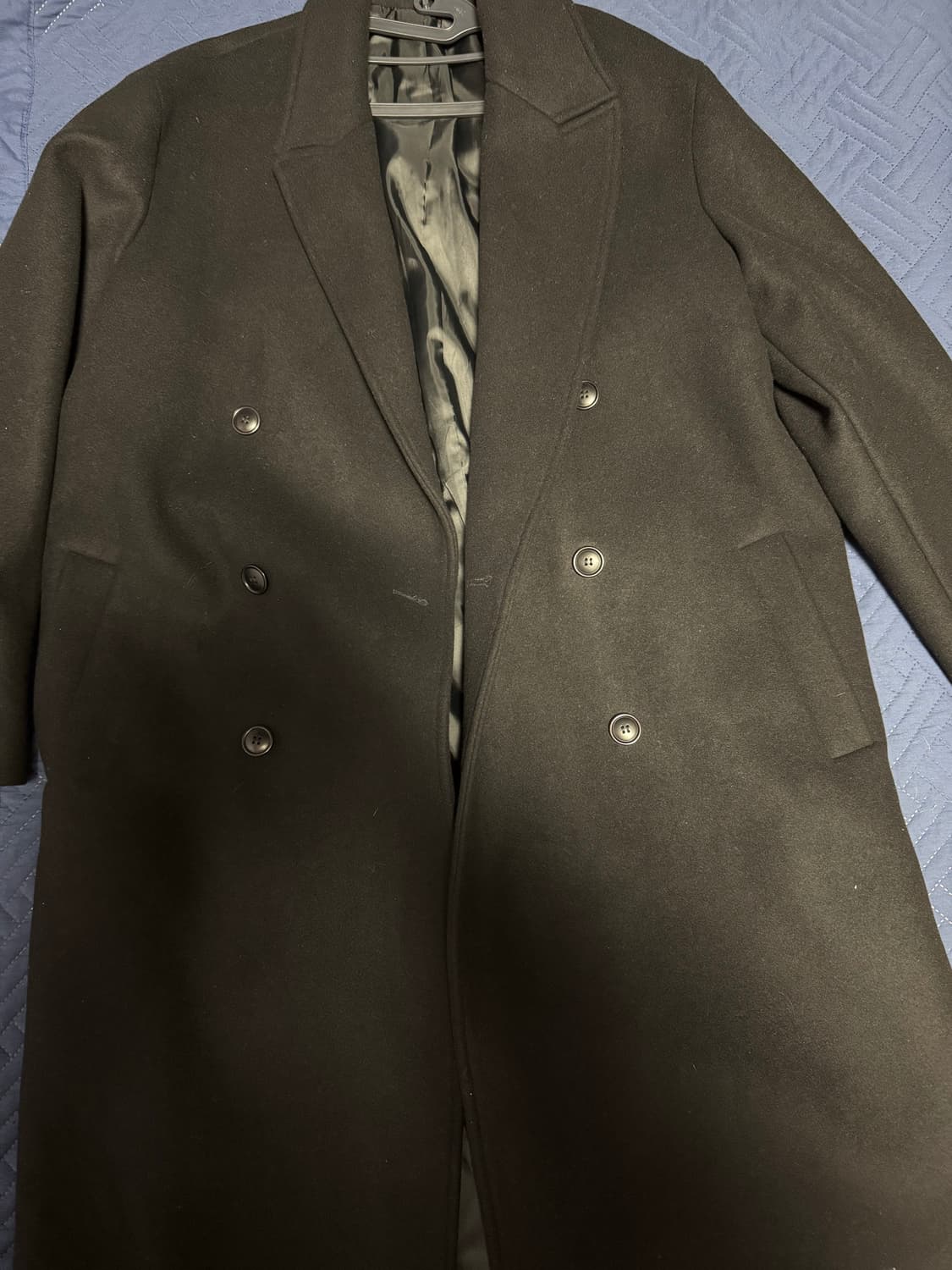 쿠어 MTR 오버핏 더블 롱 코트 블랙 M Size 상품이미지1