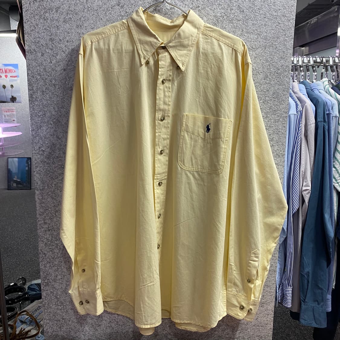 폴로 랄프로렌 자수로고 클래식핏 옐로우 셔츠 B3765 상품이미지2