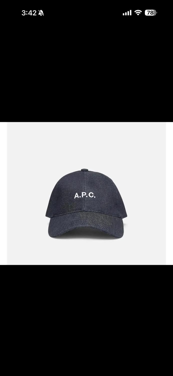 APC 아페쎄 모자 VPC 화이트 로고 데님 볼캡 새상품 상품이미지3