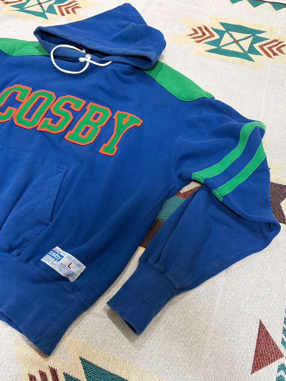 90s 러셀 x 개리 코스비 네온 패치워크 후드 상품이미지2