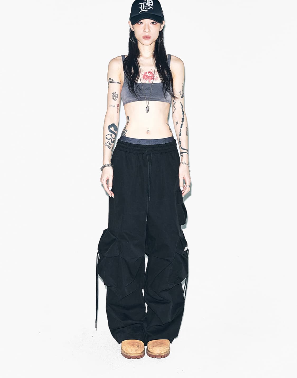 YEEL SOLID POCKET WIDE BANDING PANTS 상품이미지3