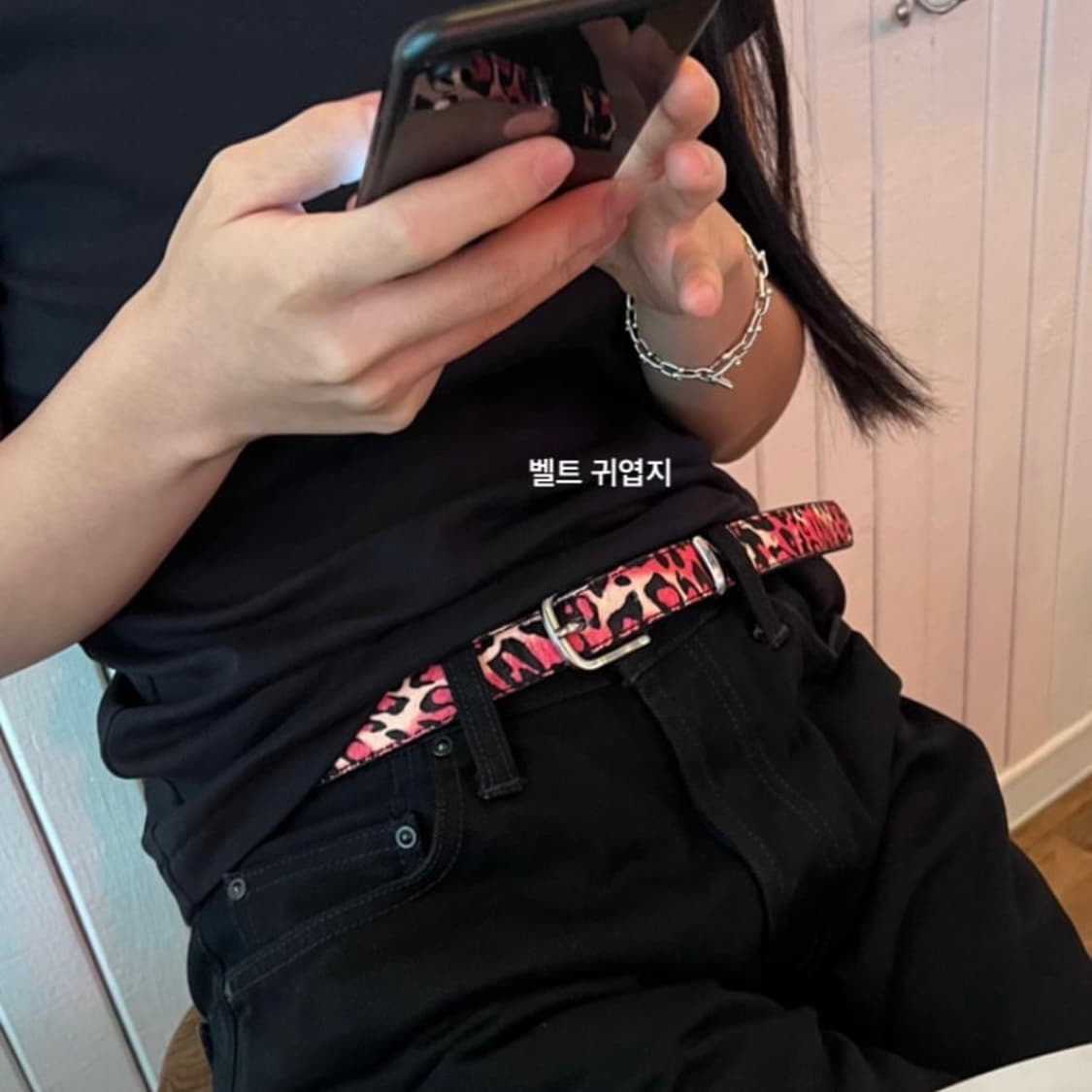 스투시 레오파드 벨트 핑크 새상품 s/m 상품이미지4