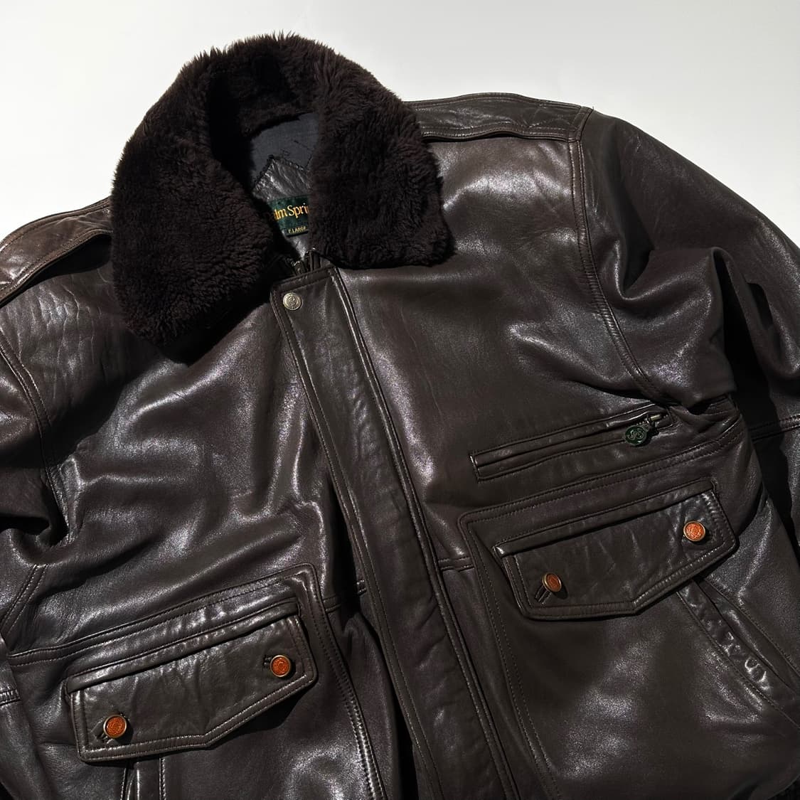 Palm Spring A-2 램스킨 봄버 블루종 자켓 상품이미지3