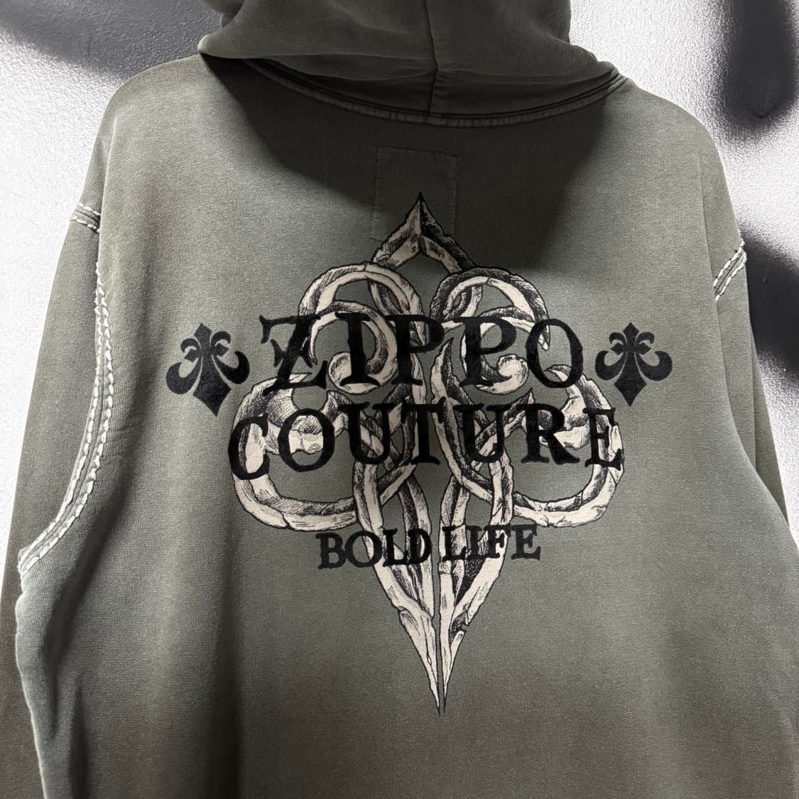 Zippo 지포 그런지 워싱 디테일 펑크 빅 프린팅 집업 후디 상품이미지5