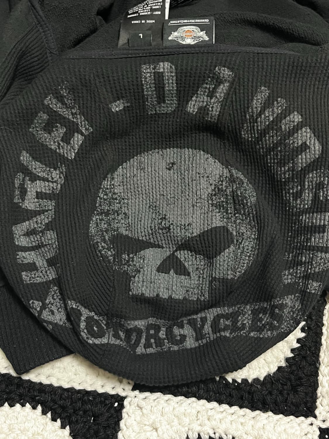 Harley davidson 무지 후드집업 L 상품이미지2