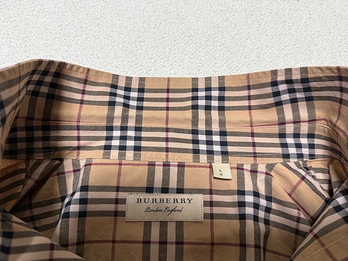 버버리 채크 코튼 플란넬 셔츠 남방 남성용 100사이즈 상품이미지3