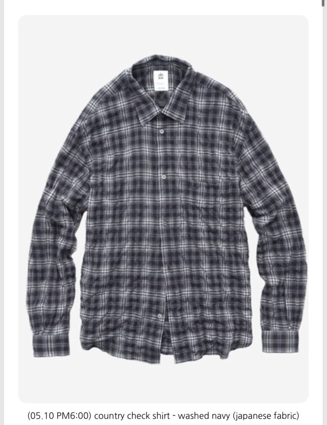 폴리테루 컨트리체크셔츠 워시드네이비 (재패니즈 패브릭) 상품이미지3