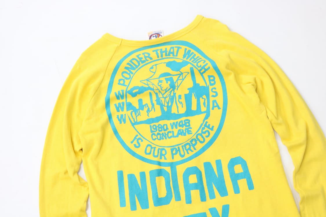 45rpm 빈티지 옐로우 아카이브 패치 & 그래픽 래글런 스웻셔츠 상품이미지3