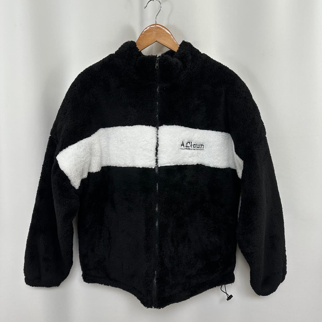   ACLOWN 남자 퍼 집업자켓 블랙 M 상품이미지1