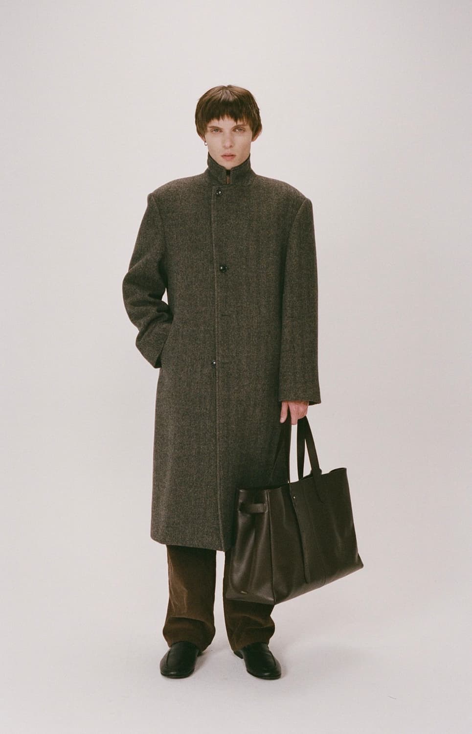 [S]셔터 25FW 싱글 체스터 코트 브라운 상품이미지1