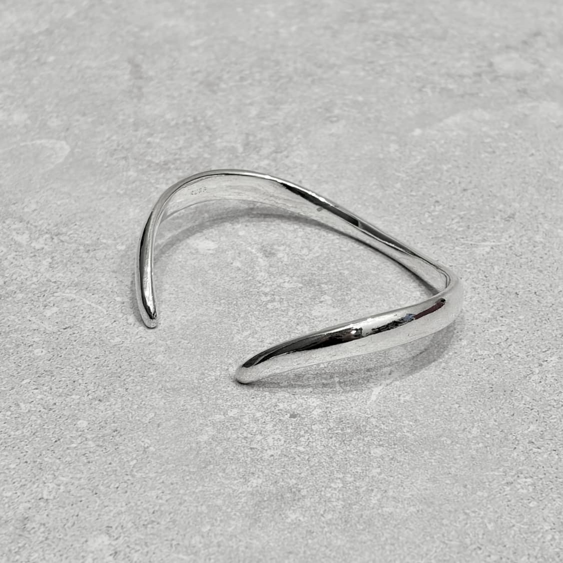 Oribell 커브드 925실버 오브제 오픈 뱅글 팔찌 상품이미지5