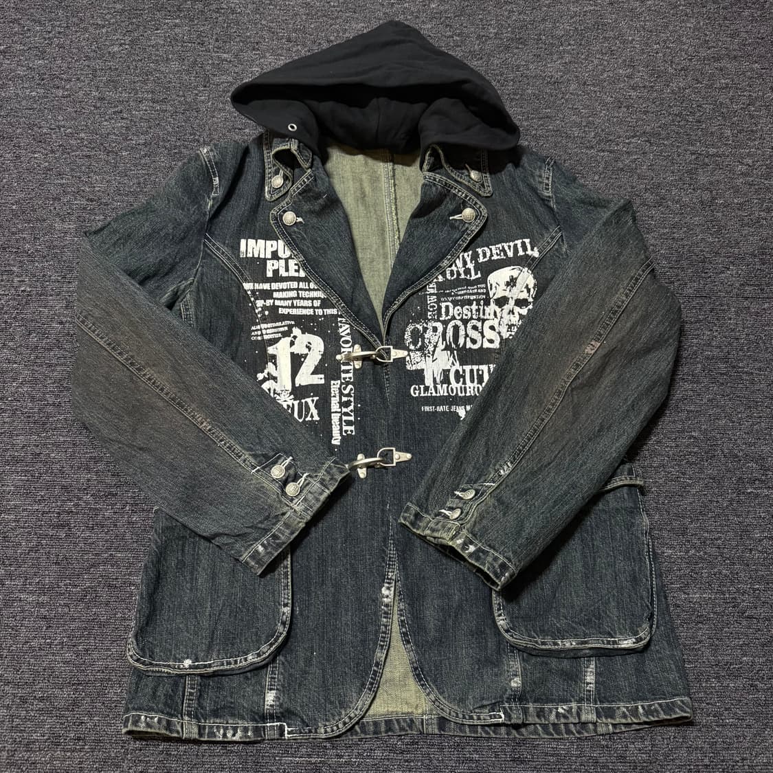 와이즈걸 빈티지 펑크 그런지 데님 자켓 상품이미지1