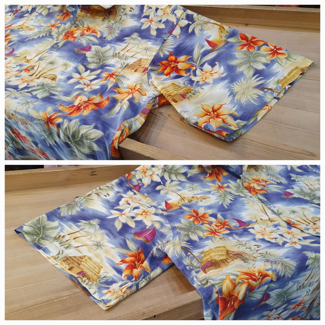 120(3XL) .하와이안 셔츠(블루)  상품이미지4