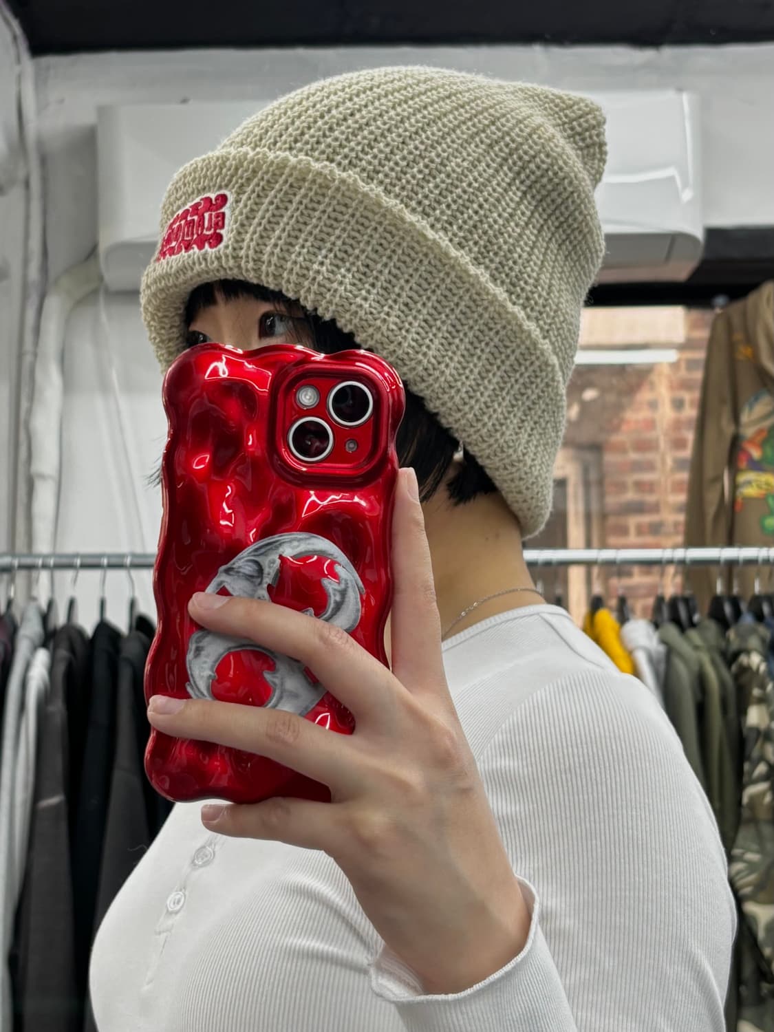 히스테릭 글래머 플레임 로고 비니 상품이미지3