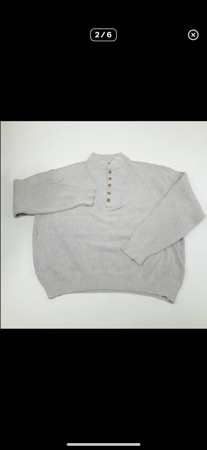 (Cr074)XL 엘엘빈 USA 스노우그레이 하이넥 니트 스웨터knit 상품이미지2