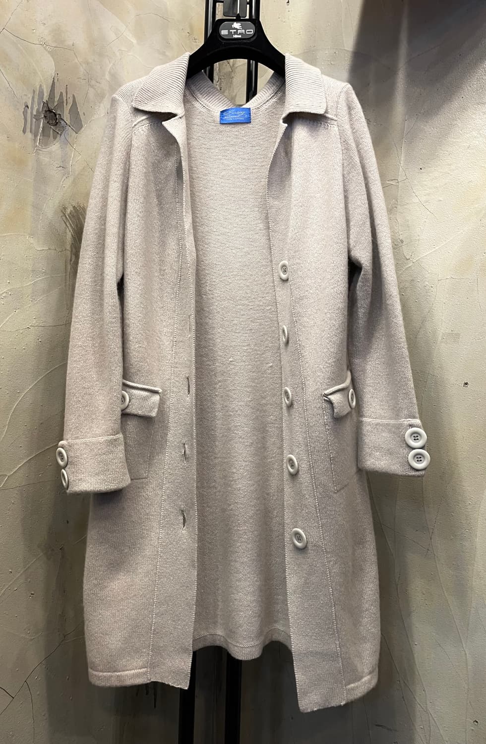 Evseg 100%캐시미어 두툼 가디건 코트 상품이미지4