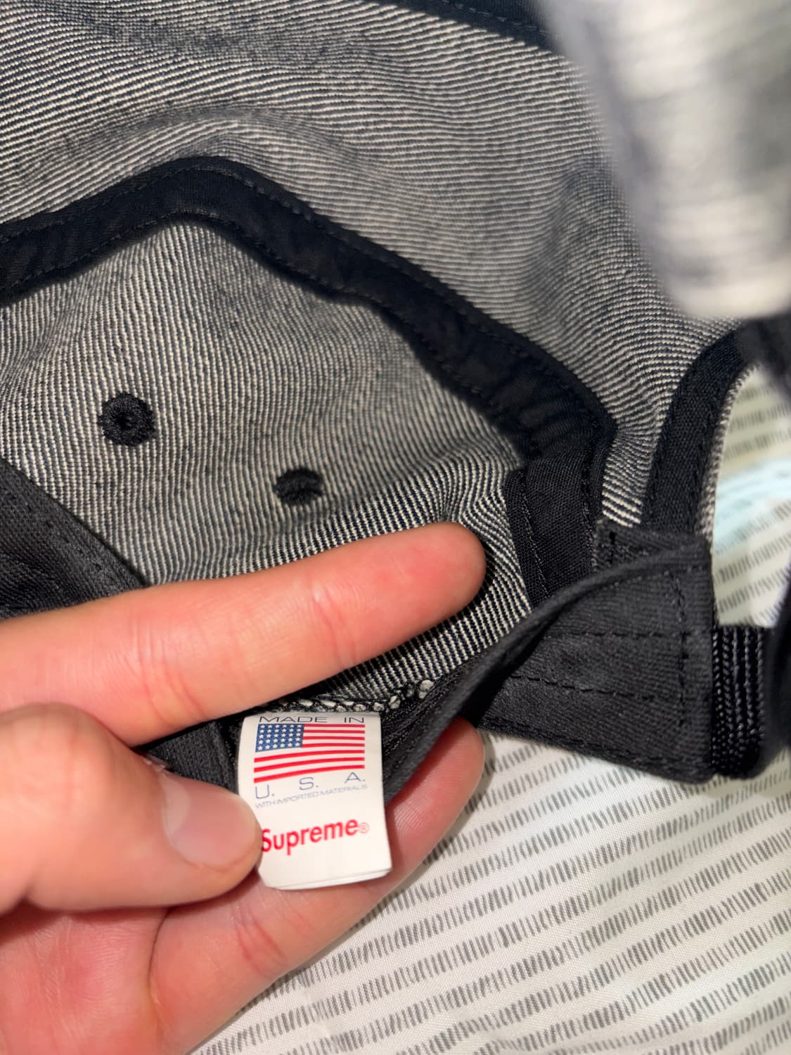 Supreme coated denim cap black (24ss) 상품이미지4