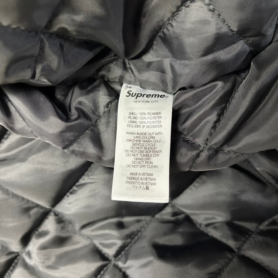 [M] 슈프림 미첼 & 네스 카모 로고 바시티 자켓 블랙 상품이미지4