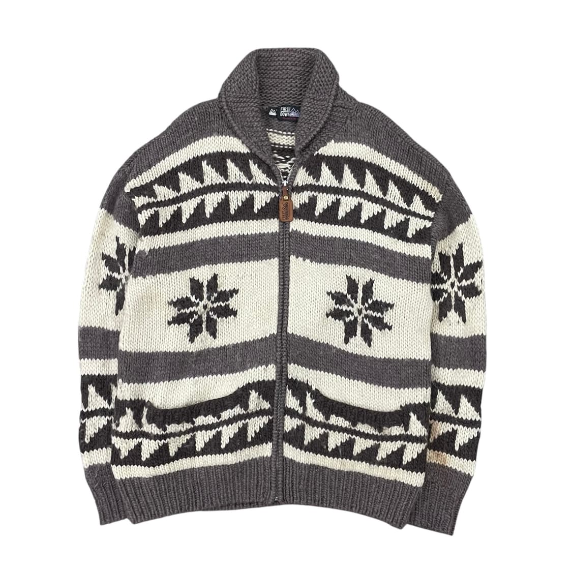 FIRST DOWN 코위찬 니트 집업 상품이미지1