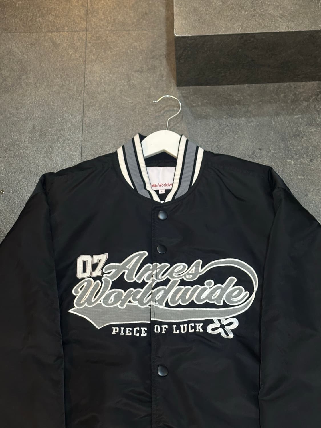 아메스 월드와이드 스타디움 바시티 자켓 블랙 L사이즈 상품이미지4