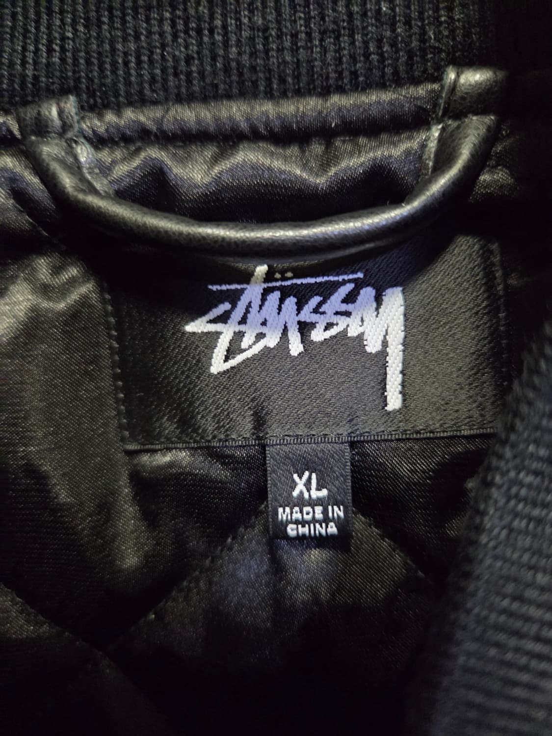 스투시 스포츠 멜톤 바시티 자켓 블랙 XL 상품이미지6