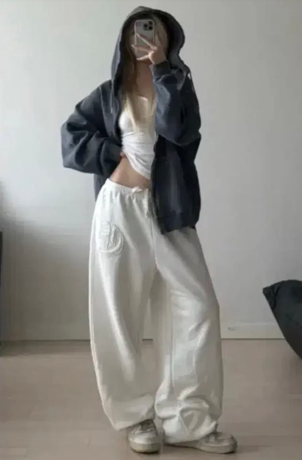 (M) 니들 ertr 아플리케 조거 팬츠 화이트 상품이미지1