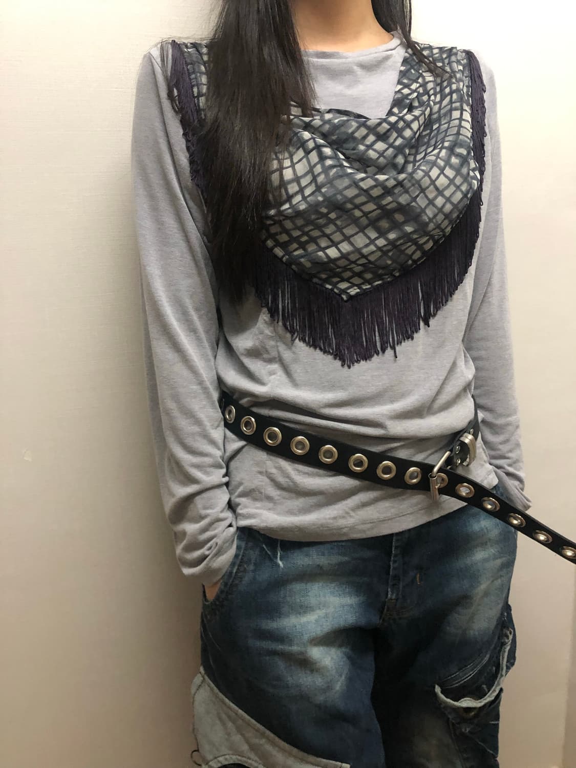 빈티지 그레이 태슬 티셔츠 상품이미지5