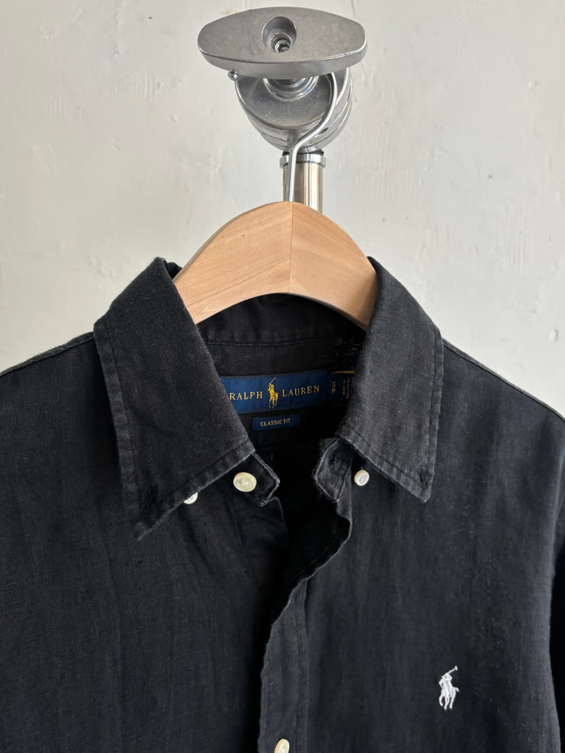 Polo 폴로 랄프로렌 QR신형 블랙컬러 클래식 핏 린넨 셔츠 상품이미지3