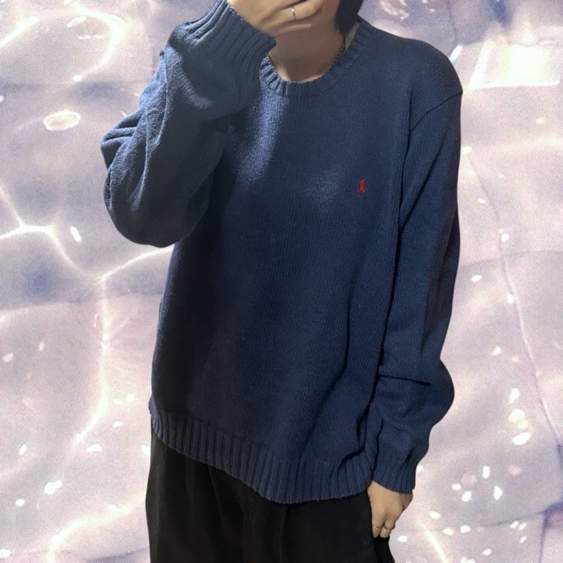 폴로 랄프로렌 오버핏 코튼 니트 네이비 블루 XL 105  상품이미지2
