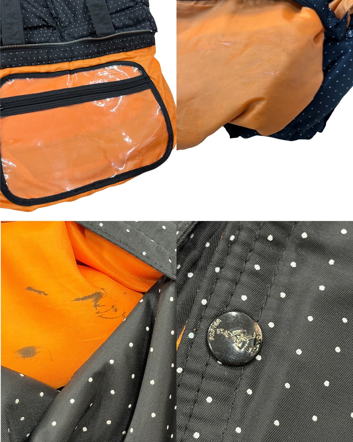 요시다포터 도트 땡땡이 숄더백 토트백 가방 블랙 상품이미지6