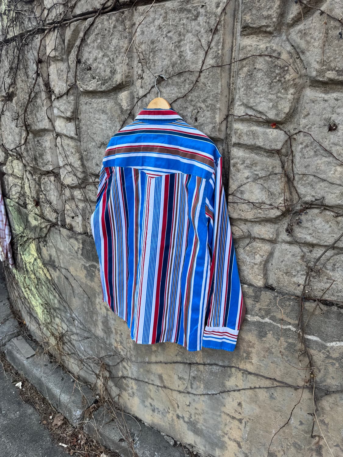 랭글러 빈티지 브러쉬포퍼 스트라이프 웨스턴 셔츠 xl 상품이미지4