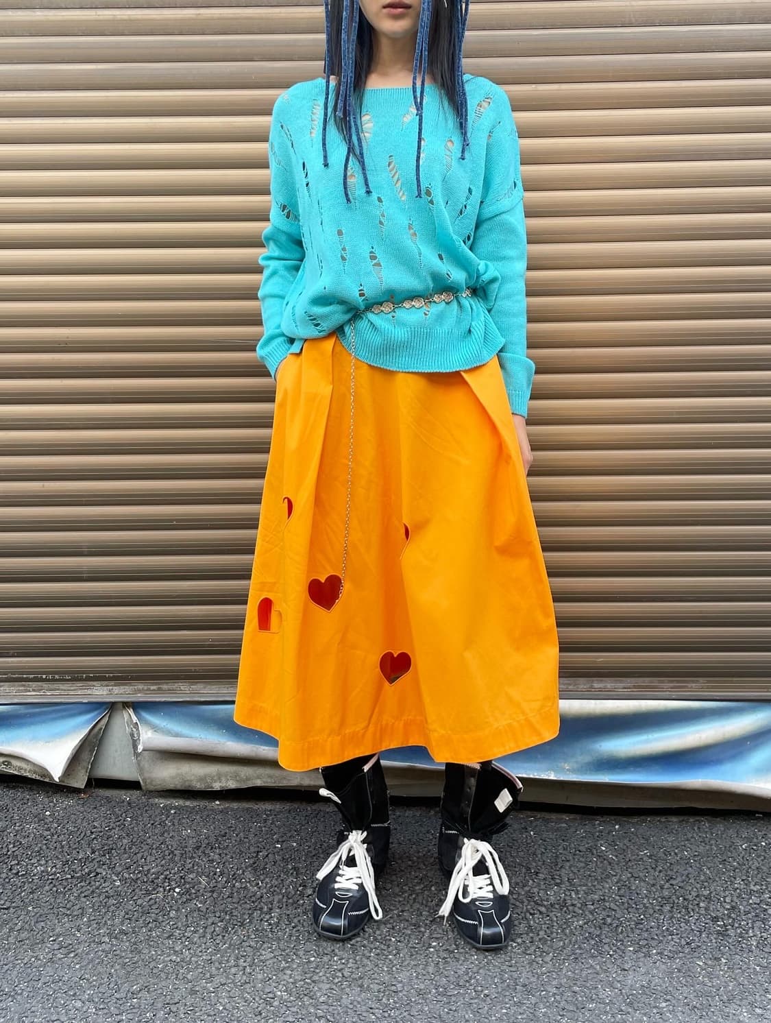 MSGM Orange heart cut out skirt 상품이미지2