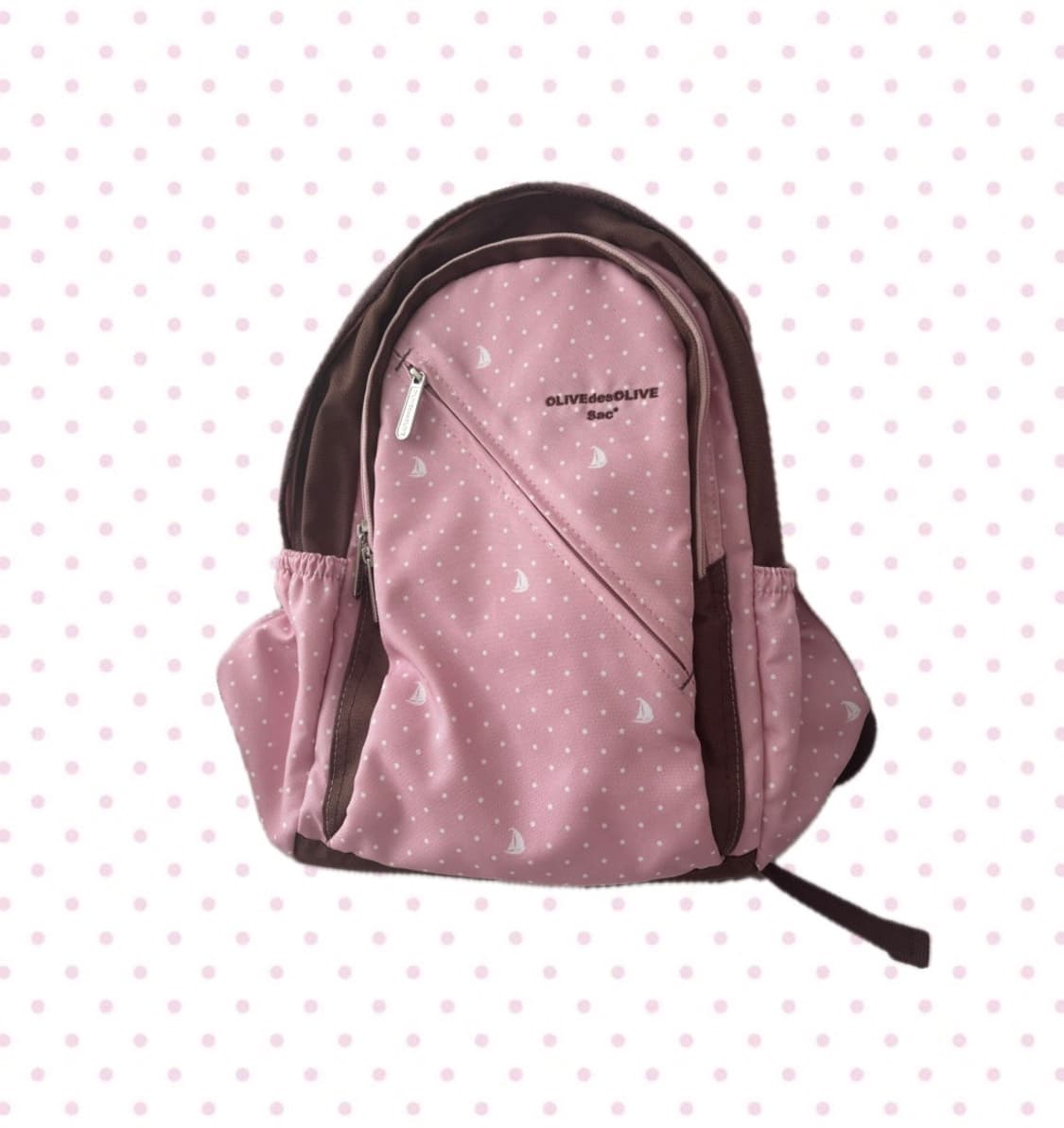 Olive des olive 올리브데올리브 딸기초코 도트 핀터깔 가방 상품이미지1