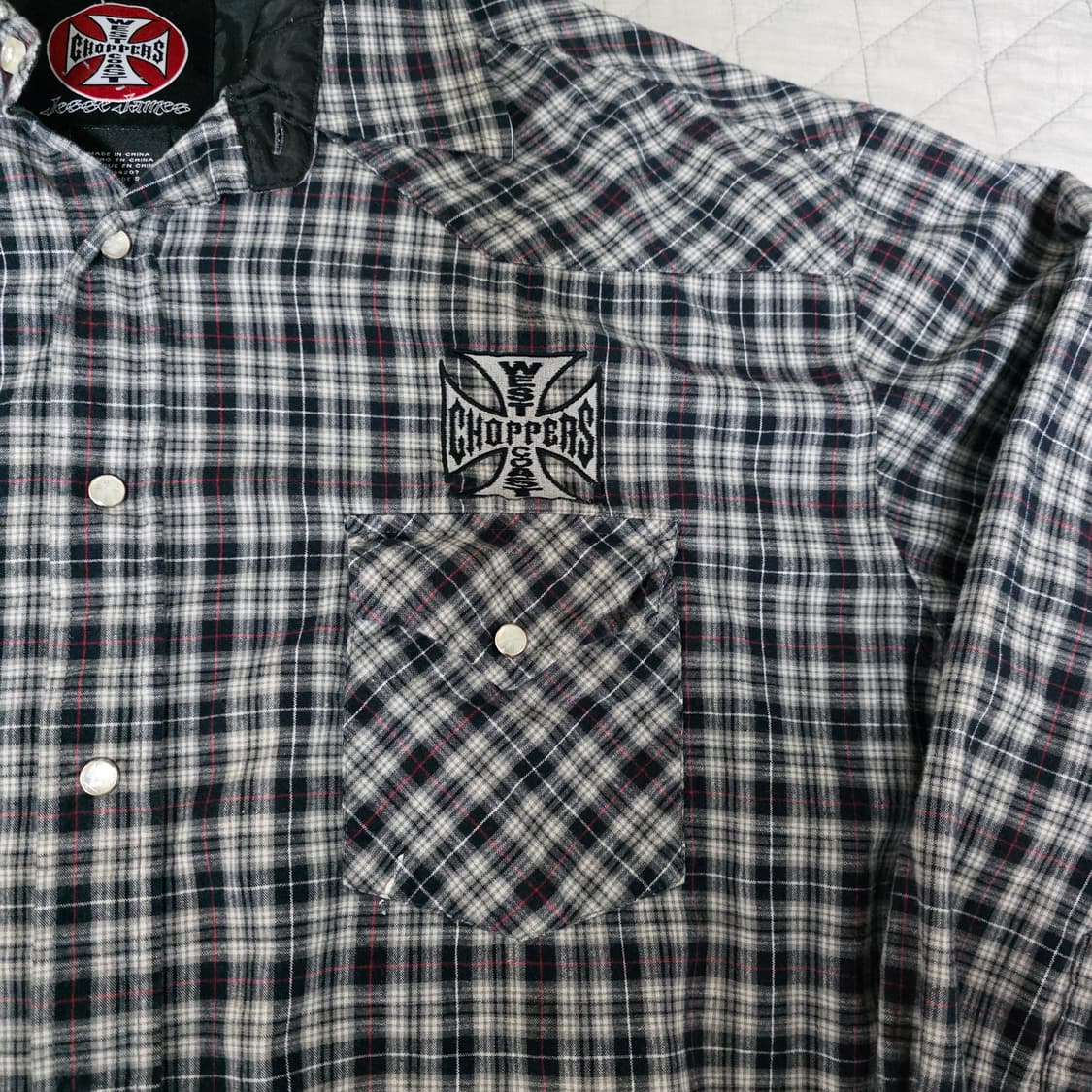 [2XL] 빈티지 WCC 웨스트 코스트 차퍼스 체크 셔츠 페인팅 상품이미지4