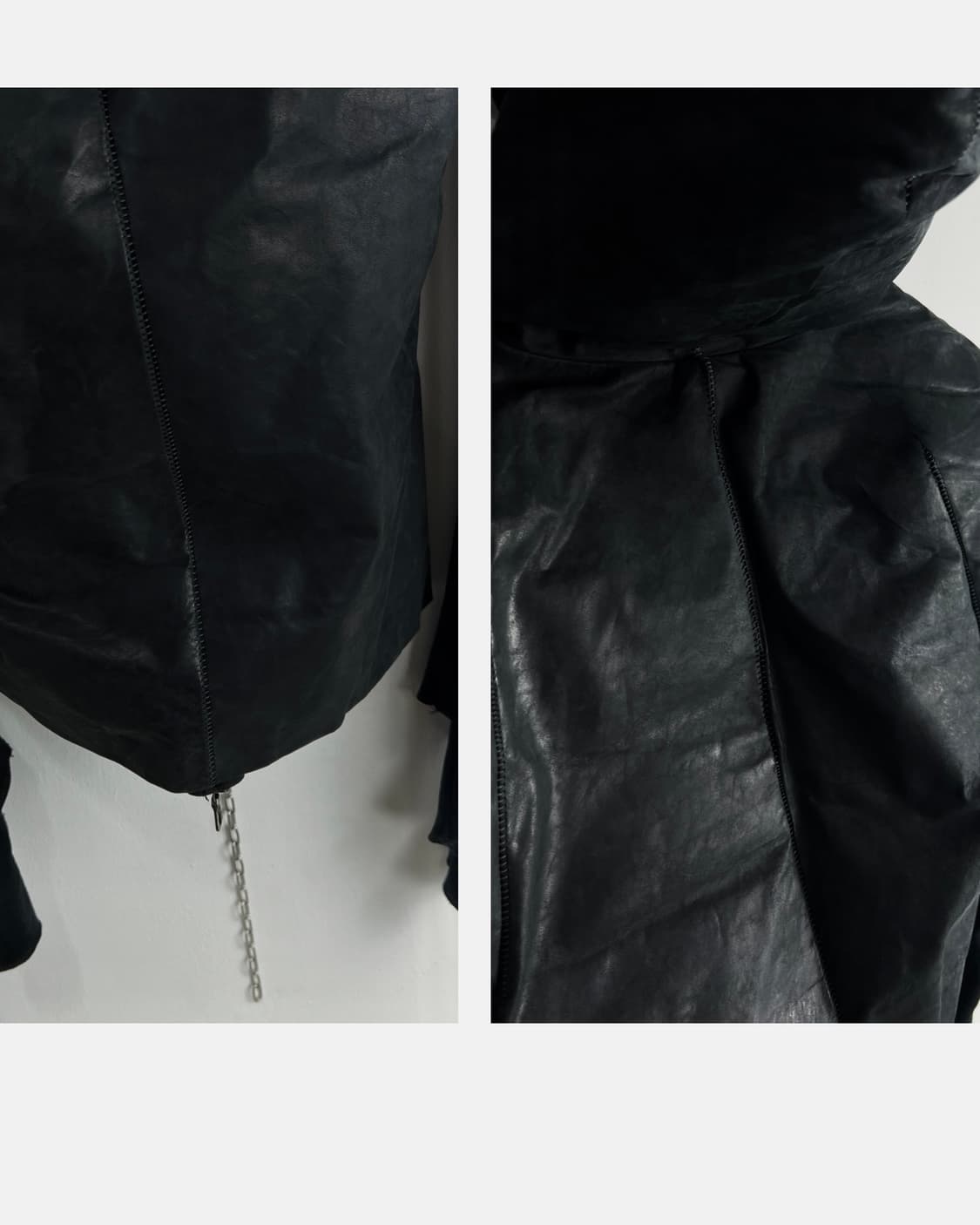 아이작 세럼 (Isaac Sellam) 풀 집업 레더 다운 자켓 상품이미지9