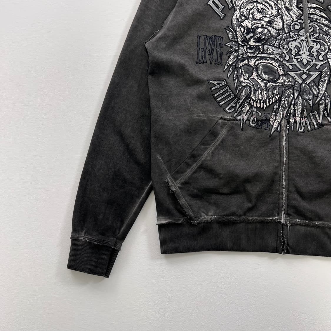 프레포텐테 빈티지 해골 후드집업 상품이미지4