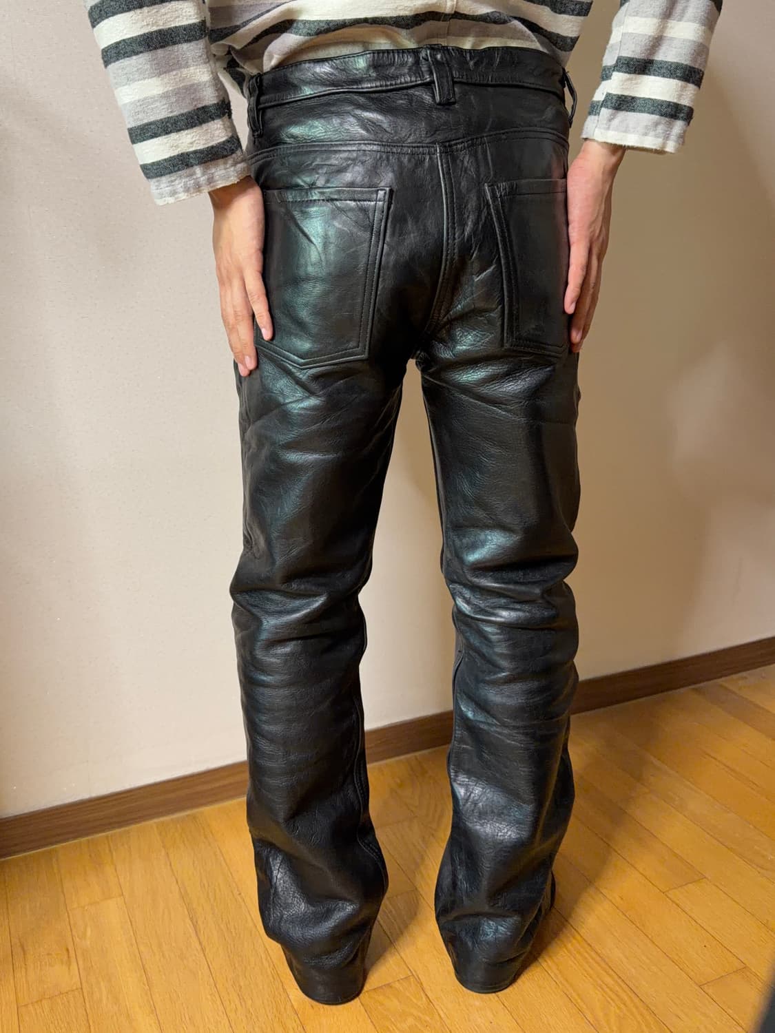 90s 밴슨 카우하이드 레더 팬츠 상품이미지5