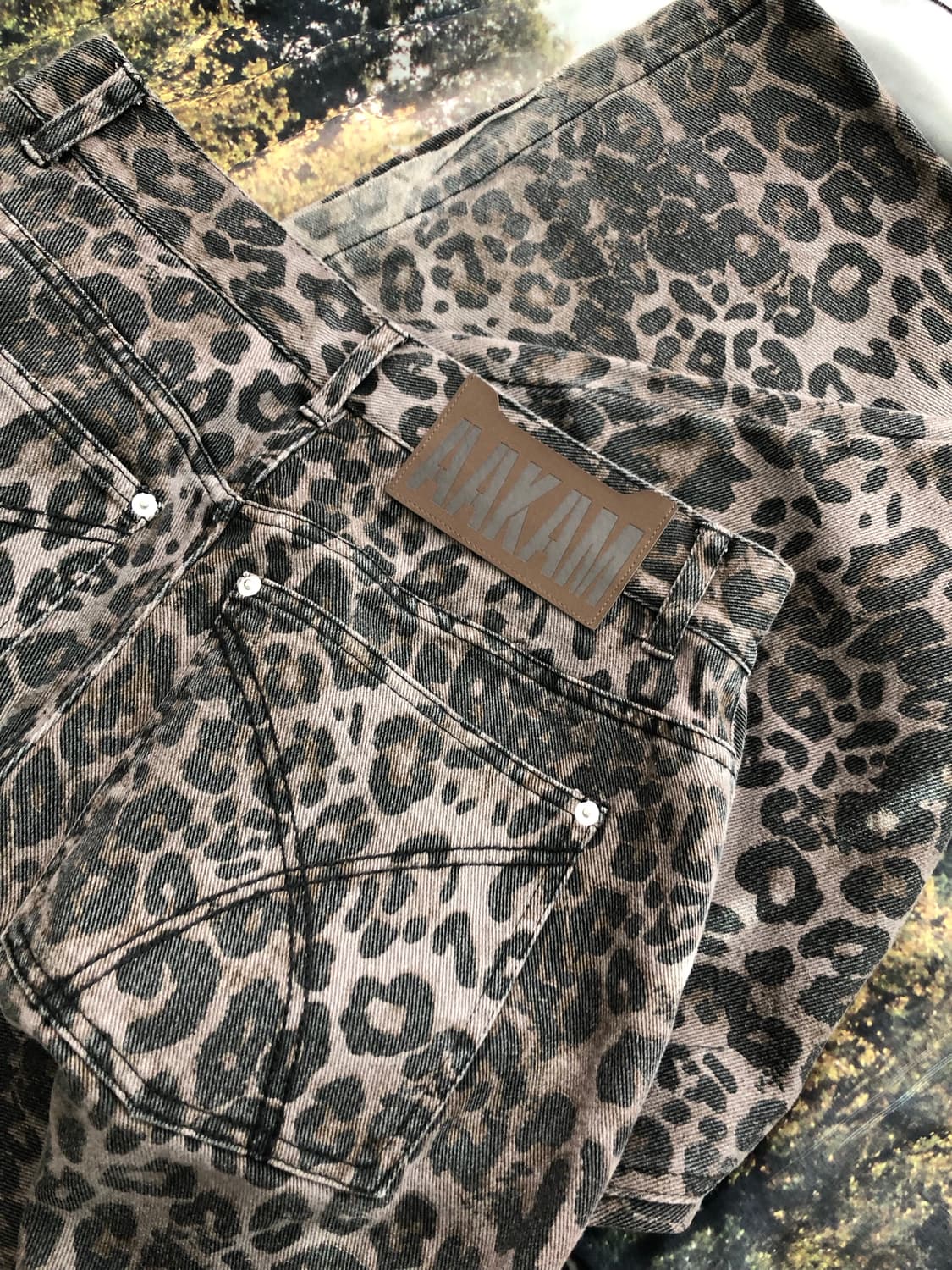 아캄 Leopard Pattern Cotton Pants (Purple) 상품이미지4