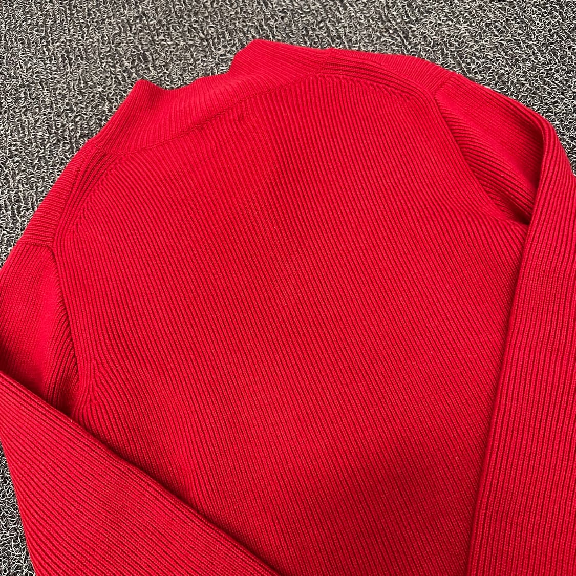 INTERMEZOO 인터메조 골지 니트 집업 레드 100(L) 상품이미지6