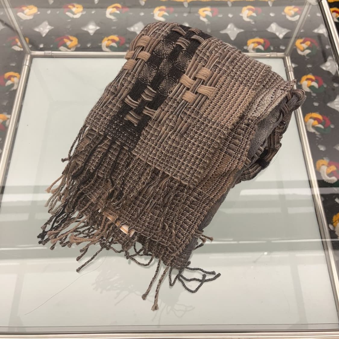 니나리치 빈티지 히피 에스닉 뜨개 라나 울 목도리 C07636 상품이미지3