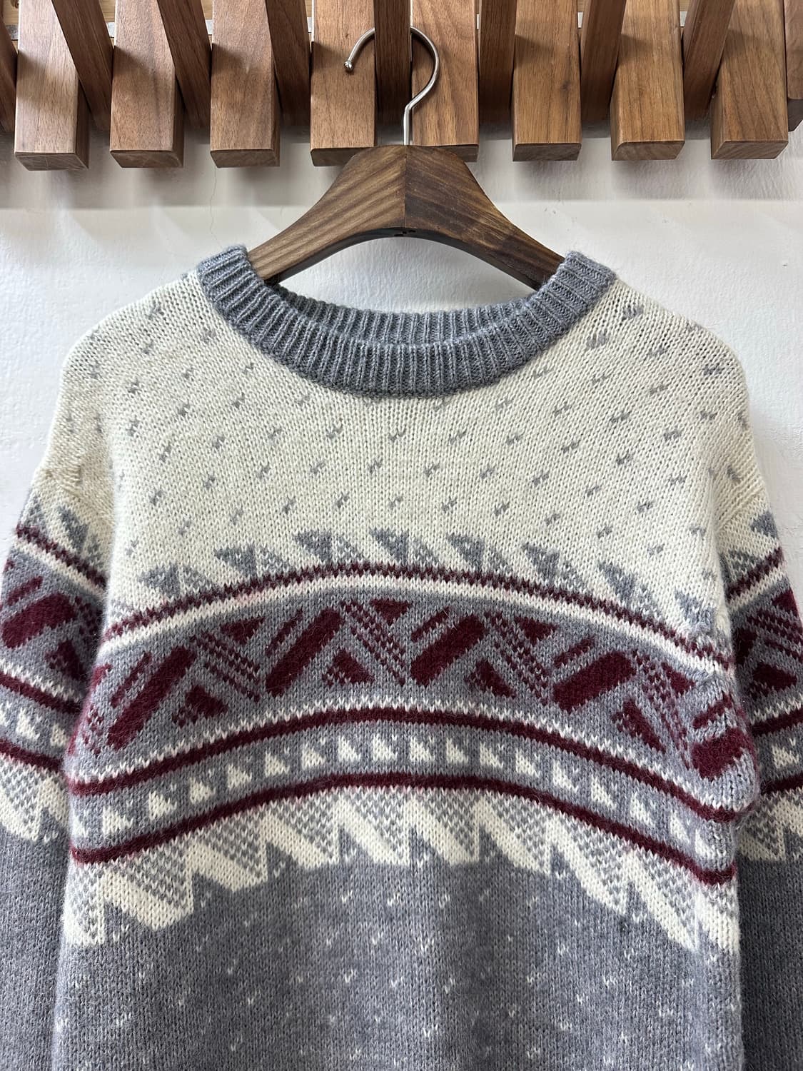 일본빈티지 노르딕 페어아일 울 혼방 니트 스웨터 상품이미지2