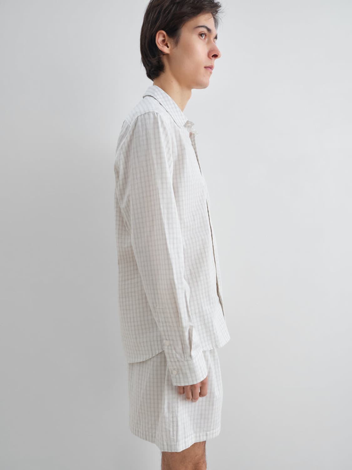[M,L,XL]기마구아스 Suli 체크 셔츠/화이트 상품이미지2
