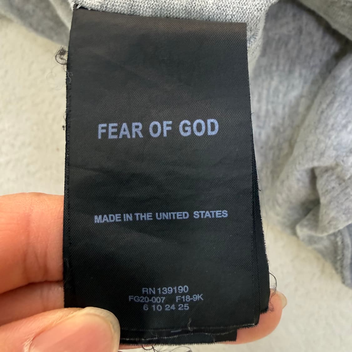 L 피어오브갓 그레이 반팔 티셔츠 0310T 상품이미지5