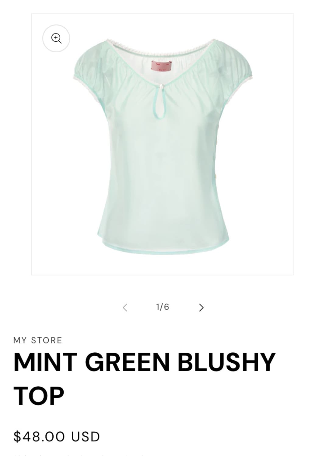 Papi lav MINT GREEN BLUSHY TOP 상품이미지2