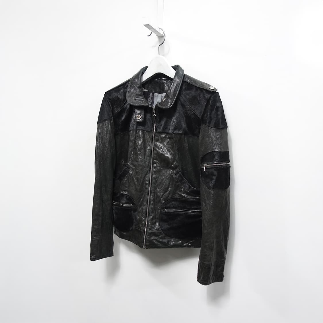 (55~66) 빈티지 송치 퍼 레더 믹스 자켓 상품이미지6