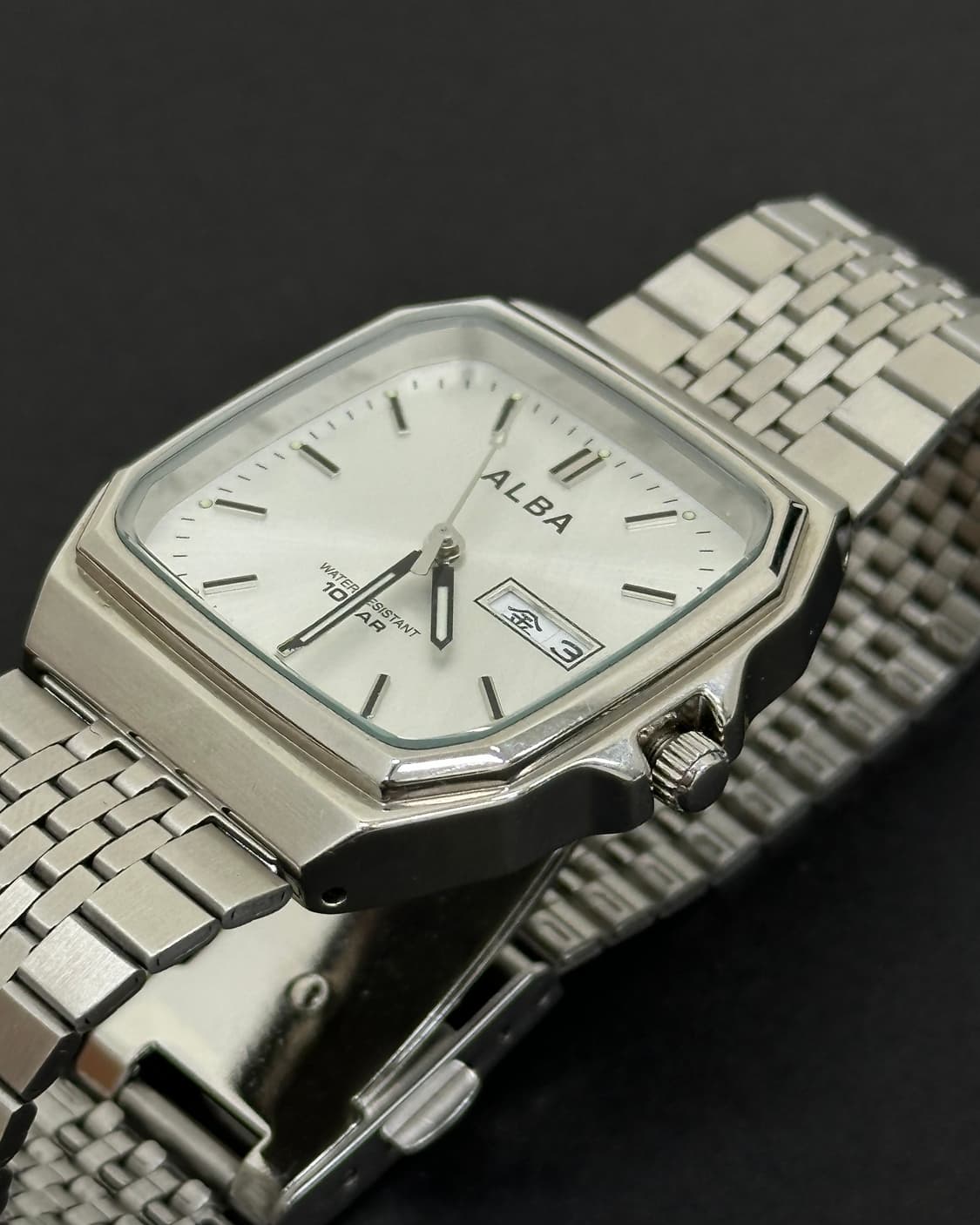 세이코 알바 실버 옥타곤 쿼츠 시계 상품이미지4