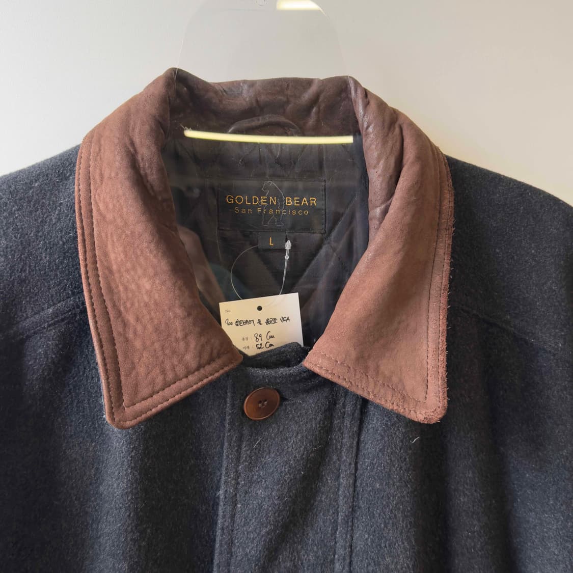 90s 골든베어 스웨이드 카라 울 코트 USA 상품이미지2
