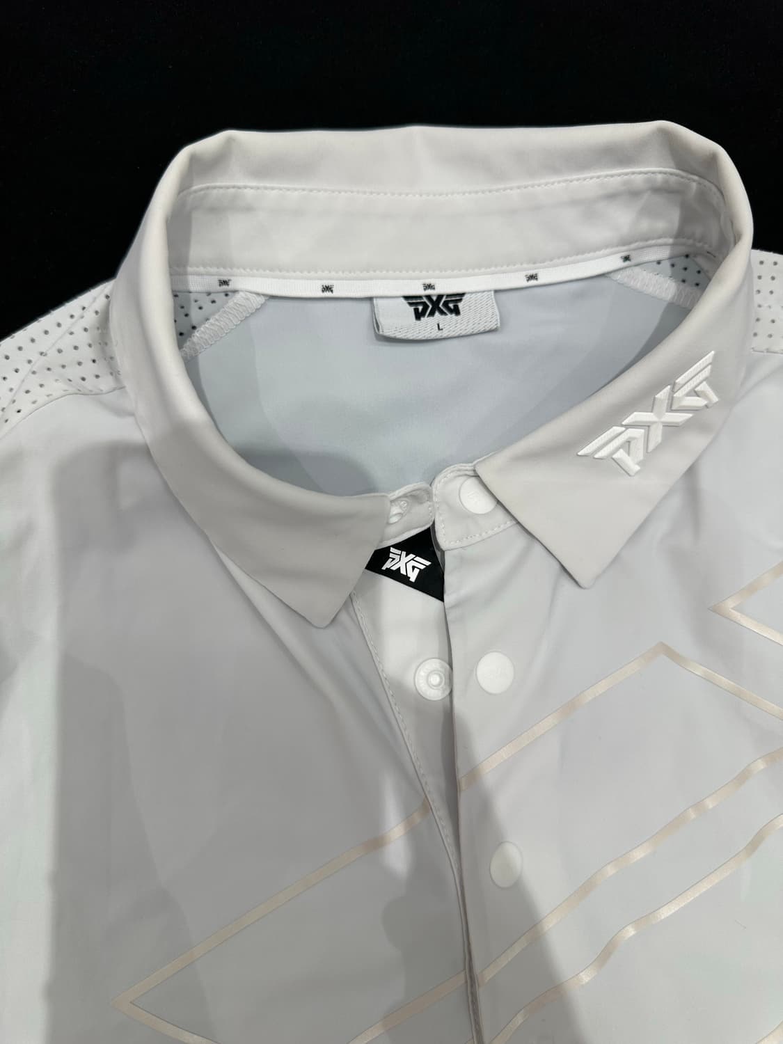 PXG 남성 빅로고 펀칭 메쉬 반팔 폴로 셔츠 (L/100) 상품이미지3