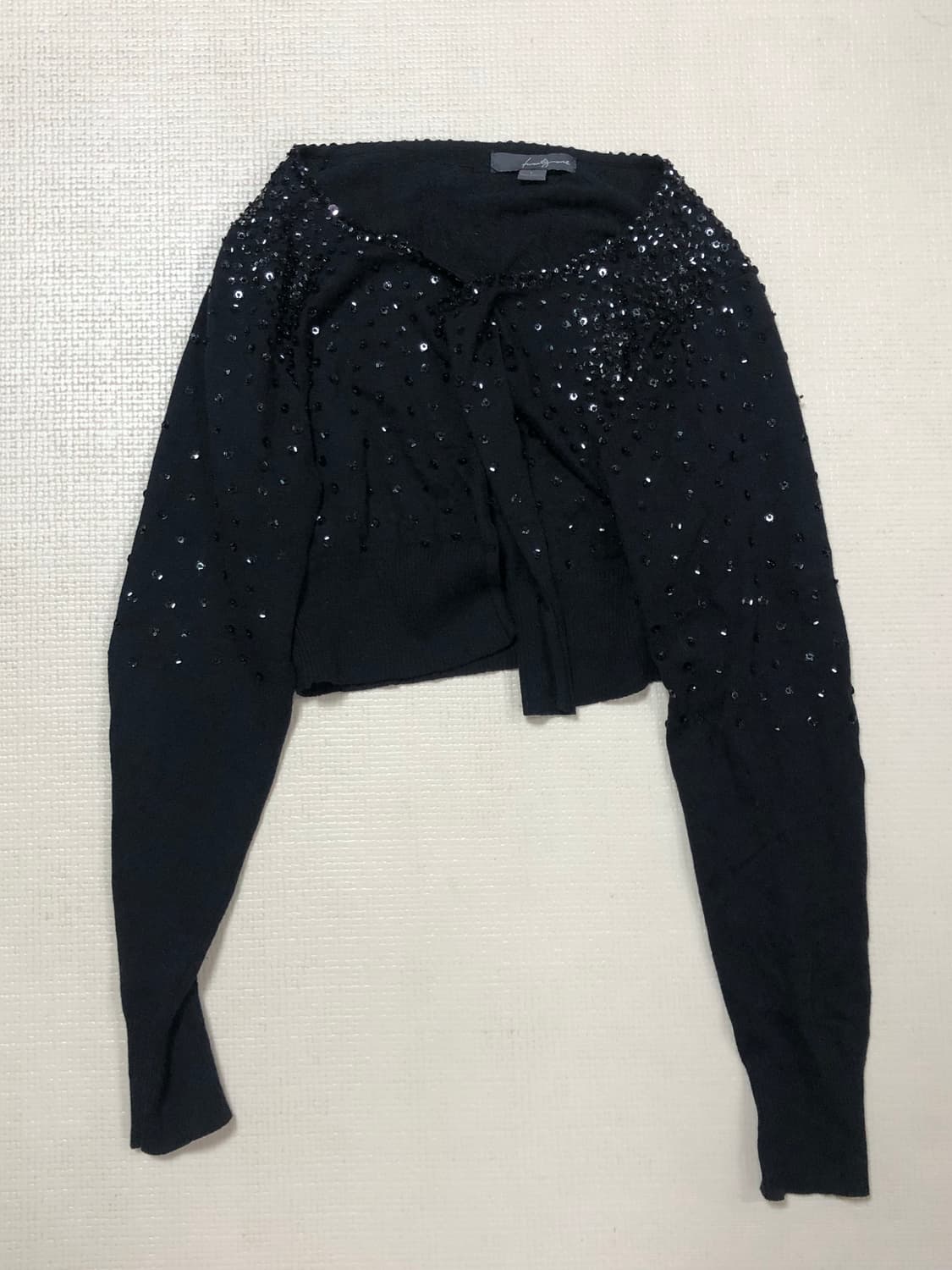 빈티지 블랙 스팽글 크롭 가디건 상품이미지5