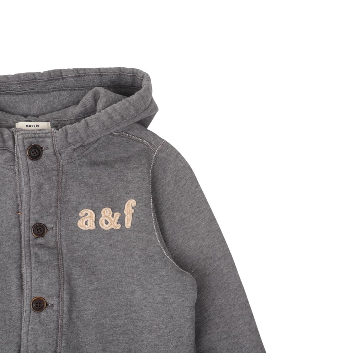 아베크롬비 그레이 버튼 후드집업 상품이미지3